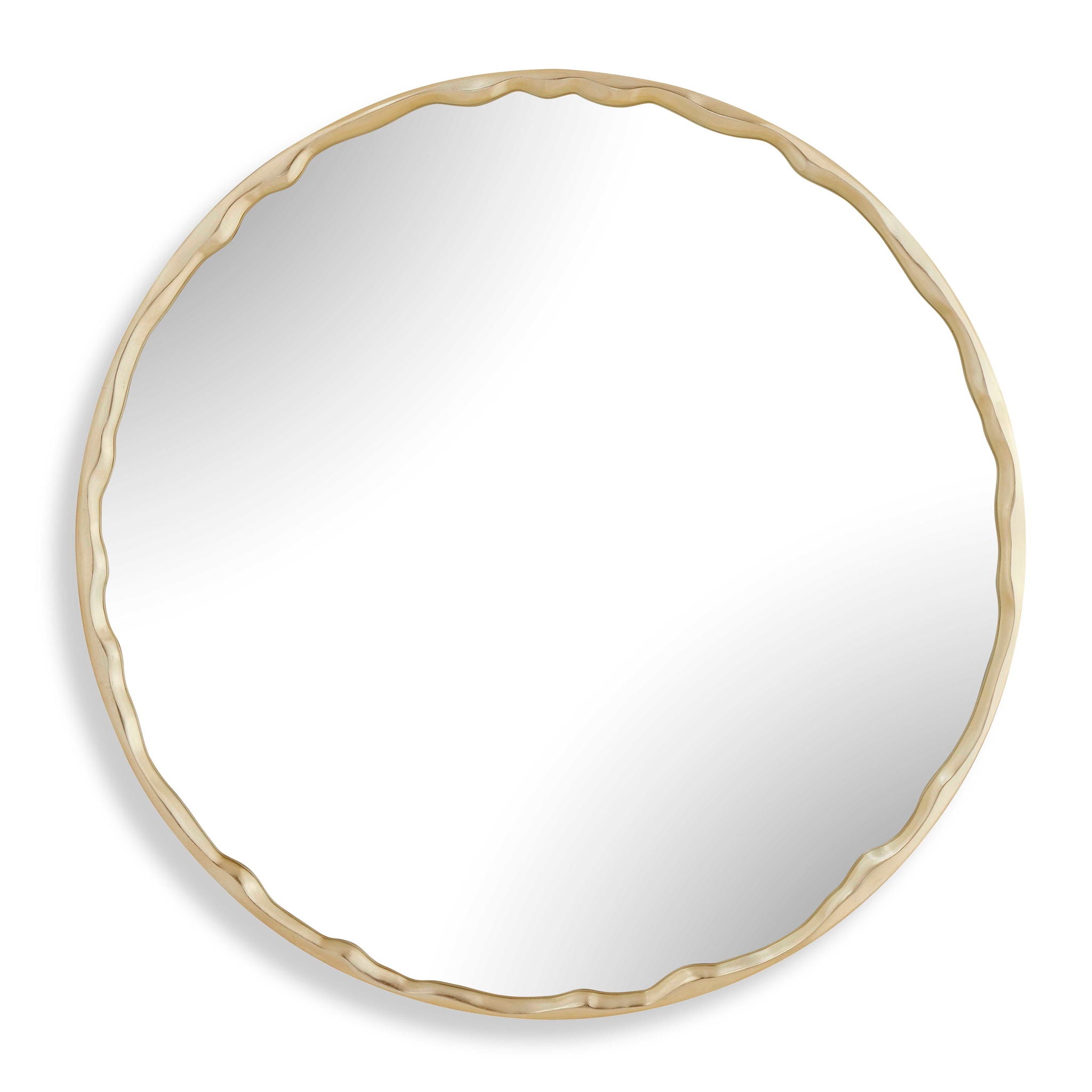 Crinkle - Round Mirror - Brass