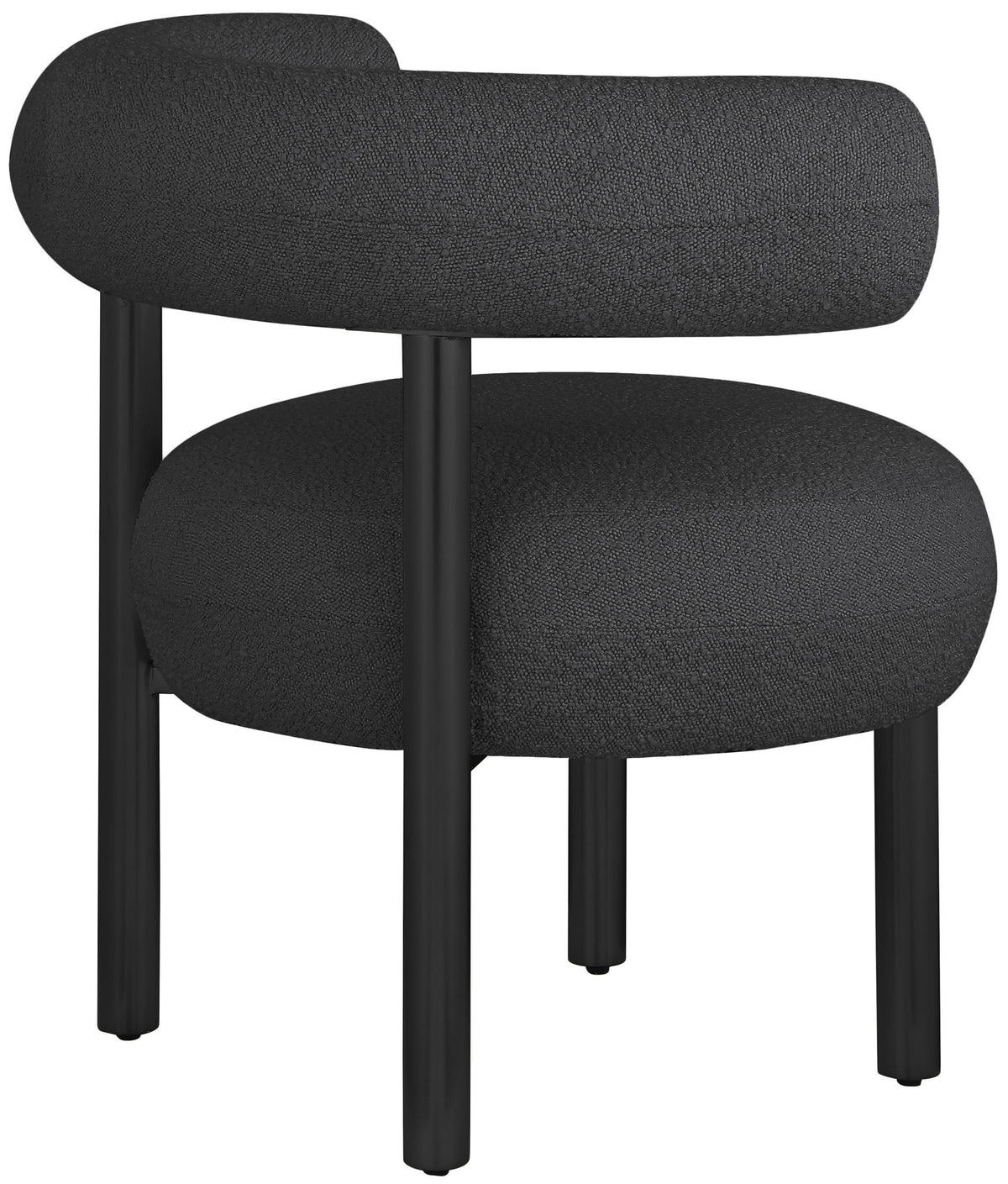 Bordeaux - Boucle Fabric Accent Chair With Black Legs
