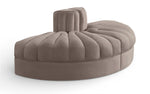 Rummi - Velvet Performance Fabric Upholstered 2 Piece  Rounded Modular Loveseat