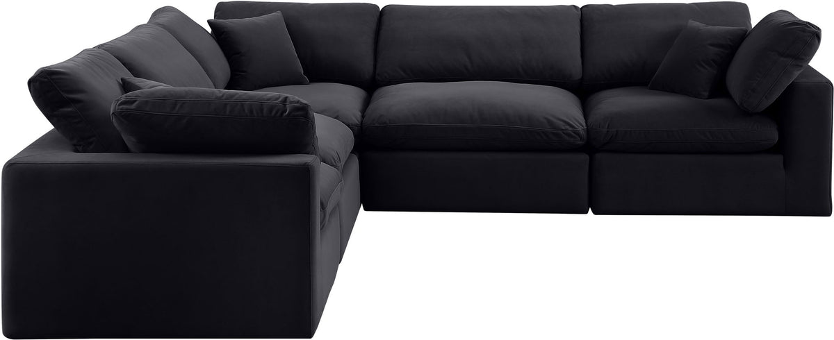 Comfy - 5 Piece Velvet Modular Corner Sectional