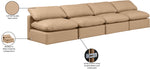 Indulge - Faux Leather 4 Piece Modular Armless Sofa - Tan