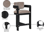 Sacha - Velvet Stool With Black Base