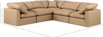 Indulge - Faux Leather 5 Piece Modular Corner Sectional - Tan