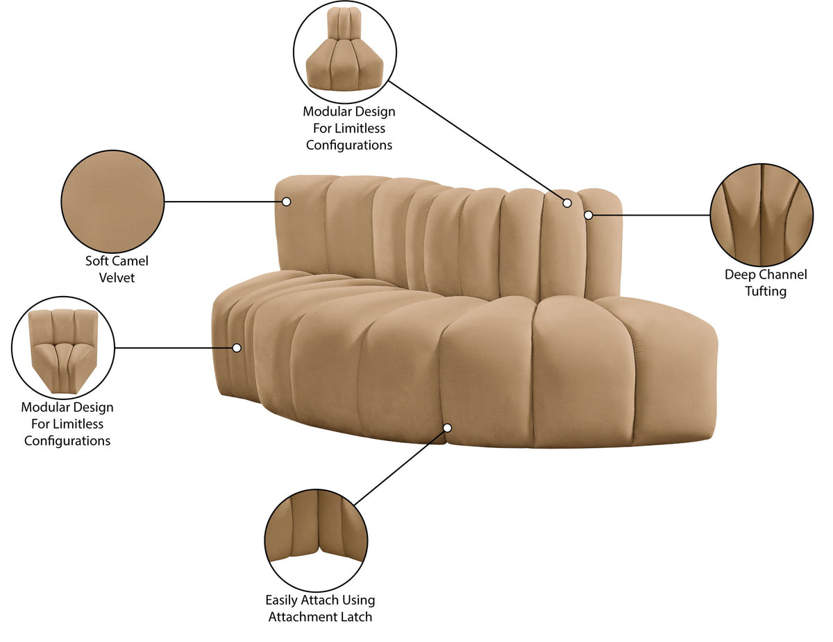 Arc - Velvet 3 Piece Modular Sofa