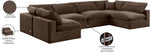 Comfy - 6 Piece Velvet Modular Armless Sectional