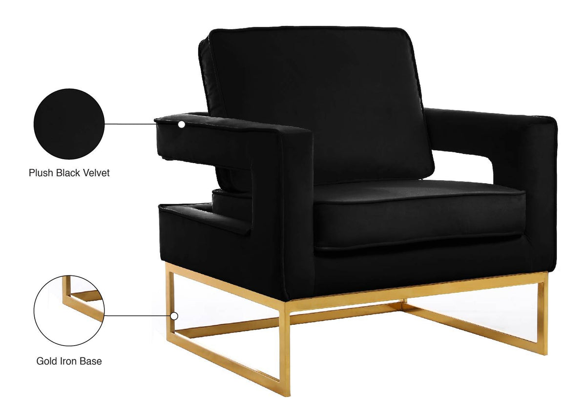Noah - Accent Chair with Gold Legs