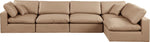 Comfy - 5 Piece Faux Leather Modular Sectional - Tan