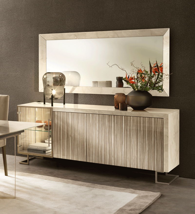Luce - Large Mirror For Buffet - Light Beige