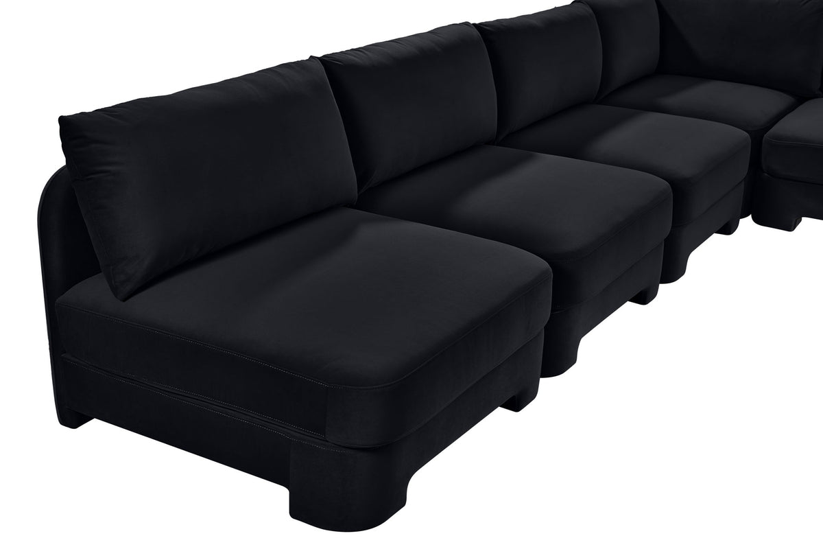 Hammond - Velvet Performance Fabric Upholstered 7 Piece Armless Sectional