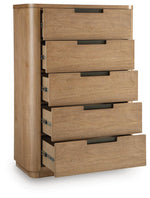 Pamaria - Five Drawer Chest - Light Brown