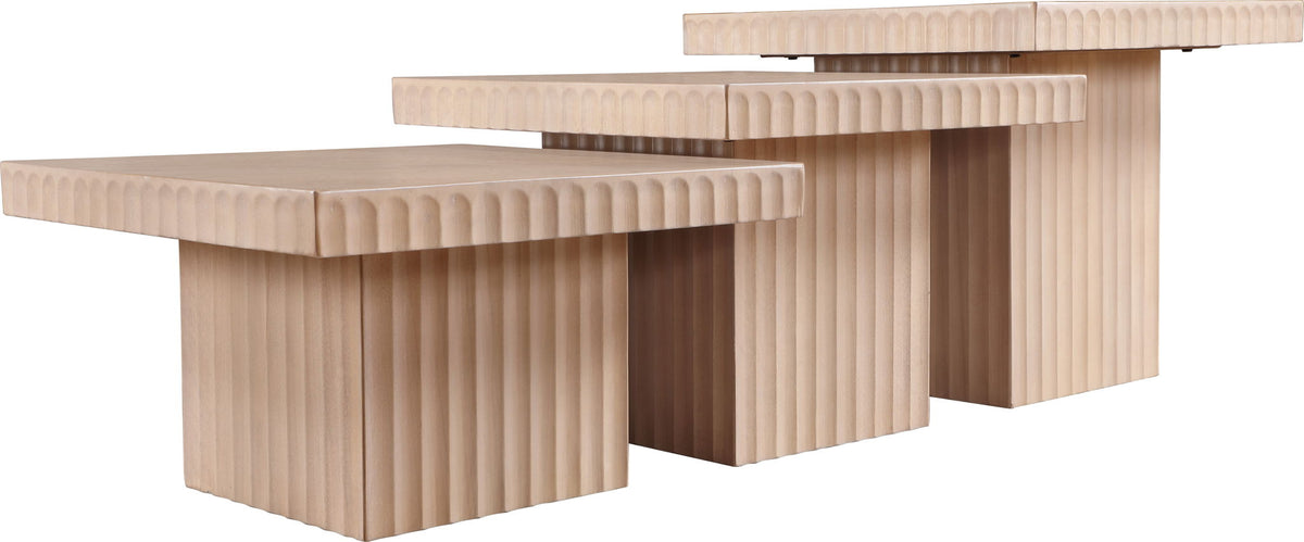 Spencer - Oak Veneer 3 Piece Coffee Tabl