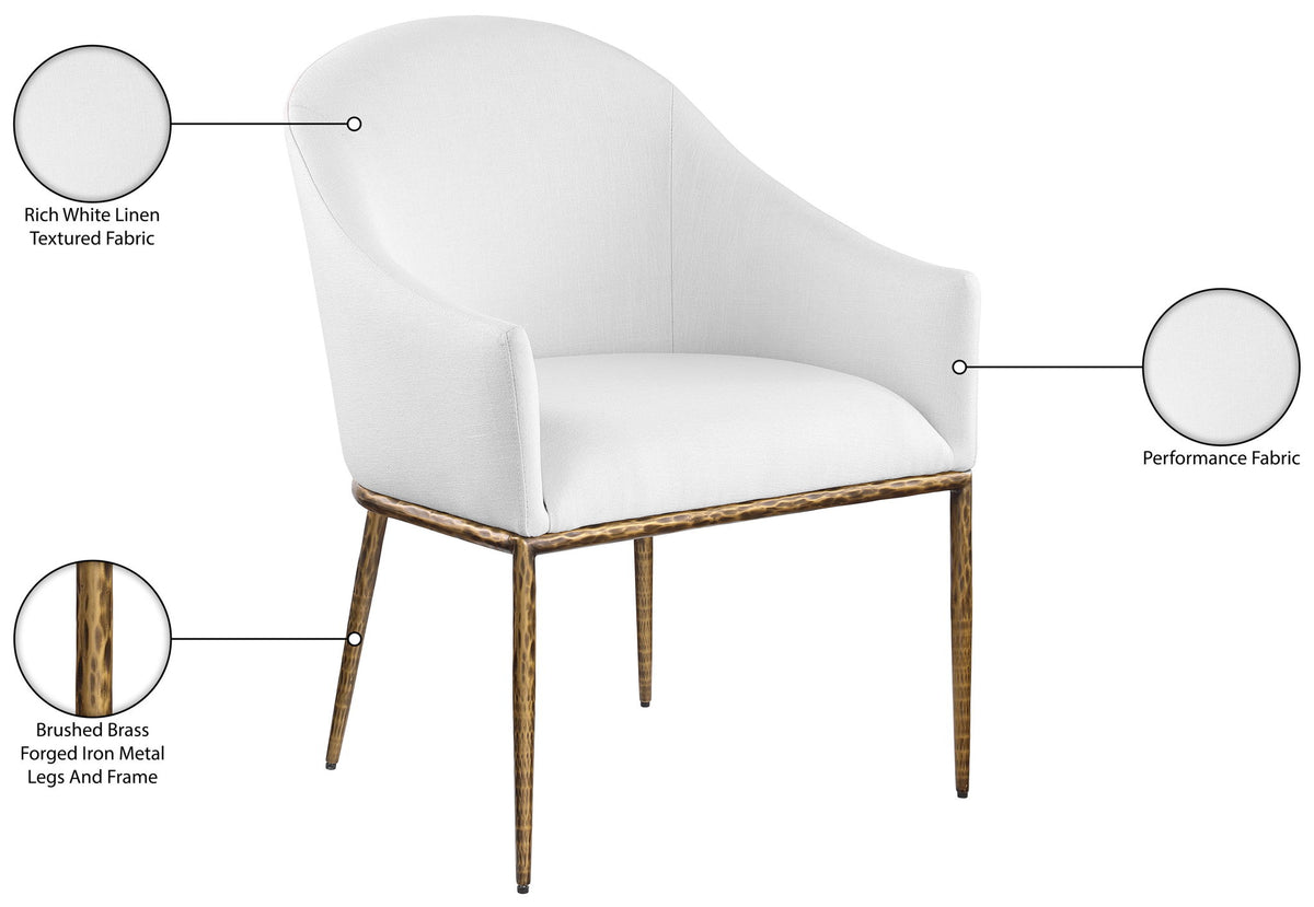 Ferro - Upholstered Dining Arm Chair With Brushed Gold Legs