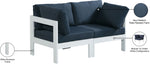 Nizuc - Outdoor Patio 2 Seat Modular Sofa With White Frame