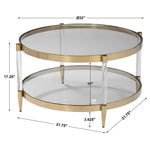 Kellen - Glass Coffee Table - Gold