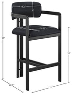 Aurum - Vegan Leather Upholstered Counter Stool With Graphite Black Base