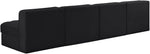 Rummi - Armless Velvet Performance Fabric Upholstered 4 Piece Modular Sofa