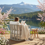 Breeze - Cream Metal Outdoor Club Chair With Cushions - Pearl