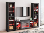 Cayberry - 3-Piece Entertainment Center With Electric Fireplace - Black