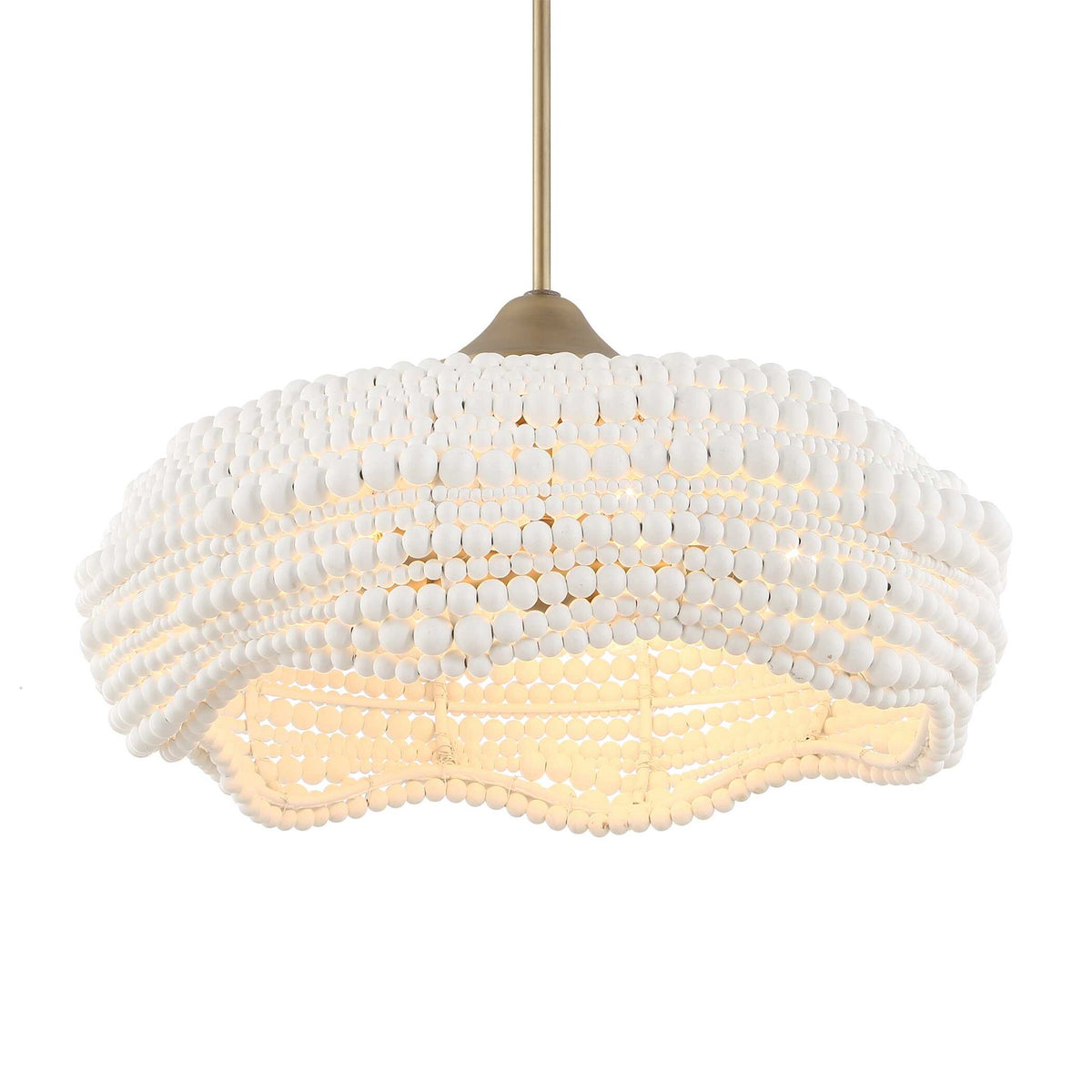 Biddeford - 5 Light Beaded Pendant - White