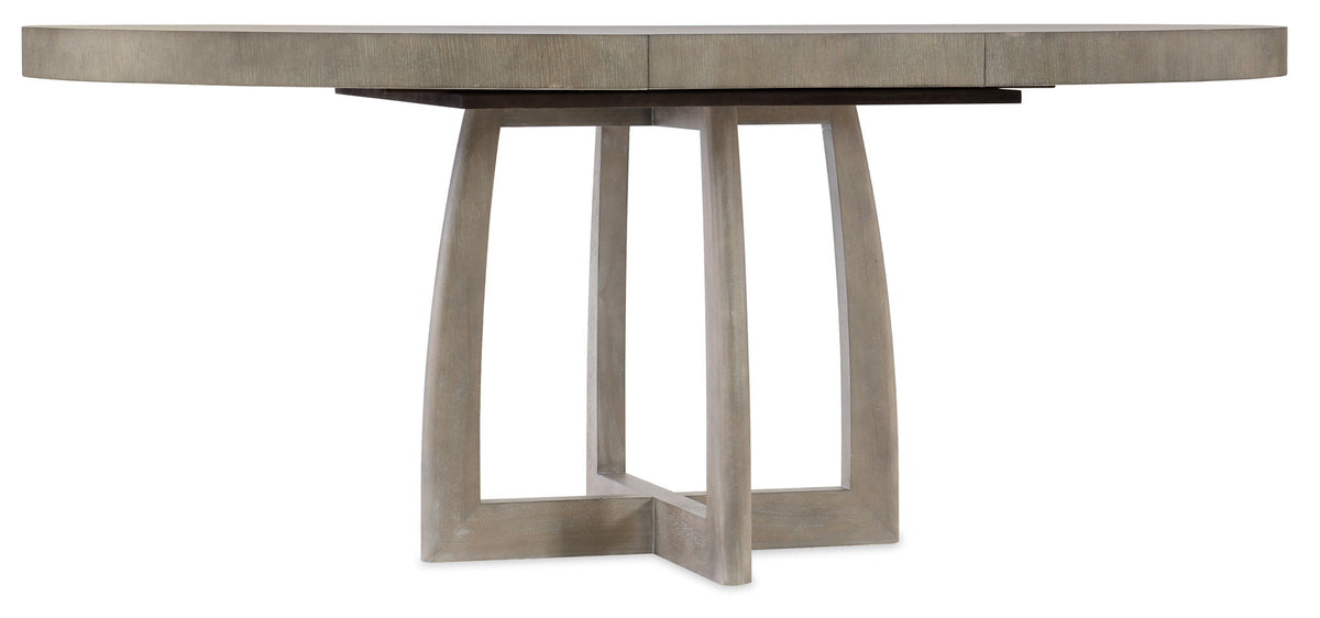 Affinity - 48" Round Pedestal Dining Table With 1-18" Leaf - Dark Gray