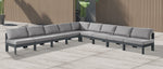 Nizuc - Outdoor Patio 9 Piece Modular Sectional With Gray Frame