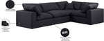 Comfy - 4 Piece Linen Fabric Modular Sectional