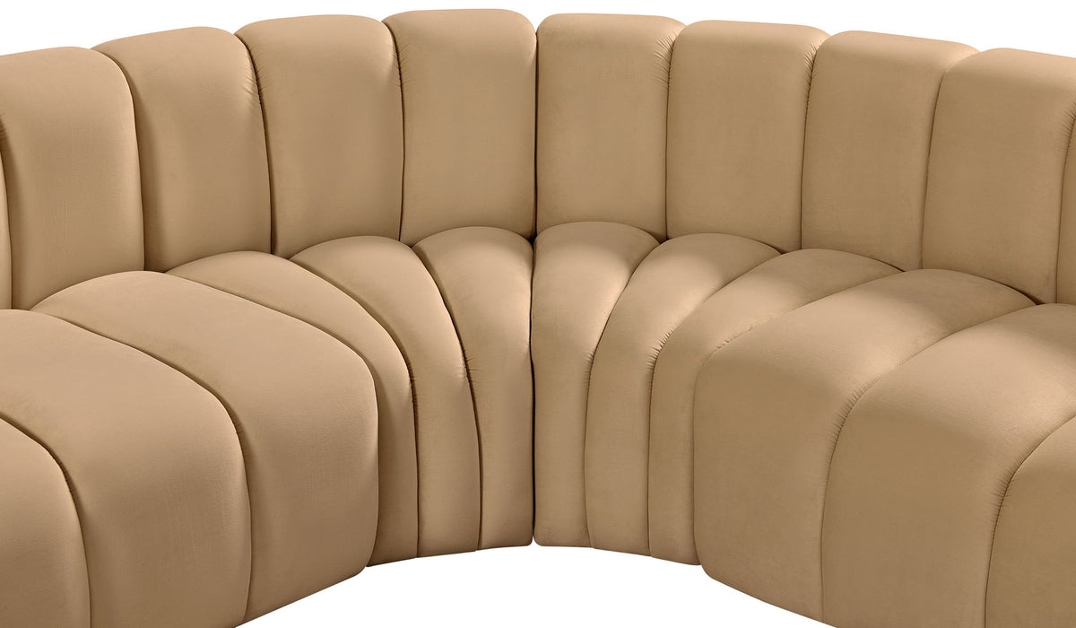 Arc - Velvet 5 Piece U-Shaped Modular Sofa