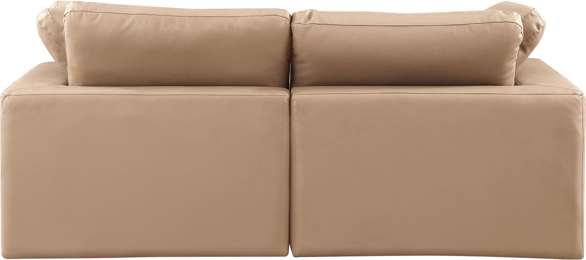 Comfy - Faux Leather Modular Sofa 2 Pieces - Tan
