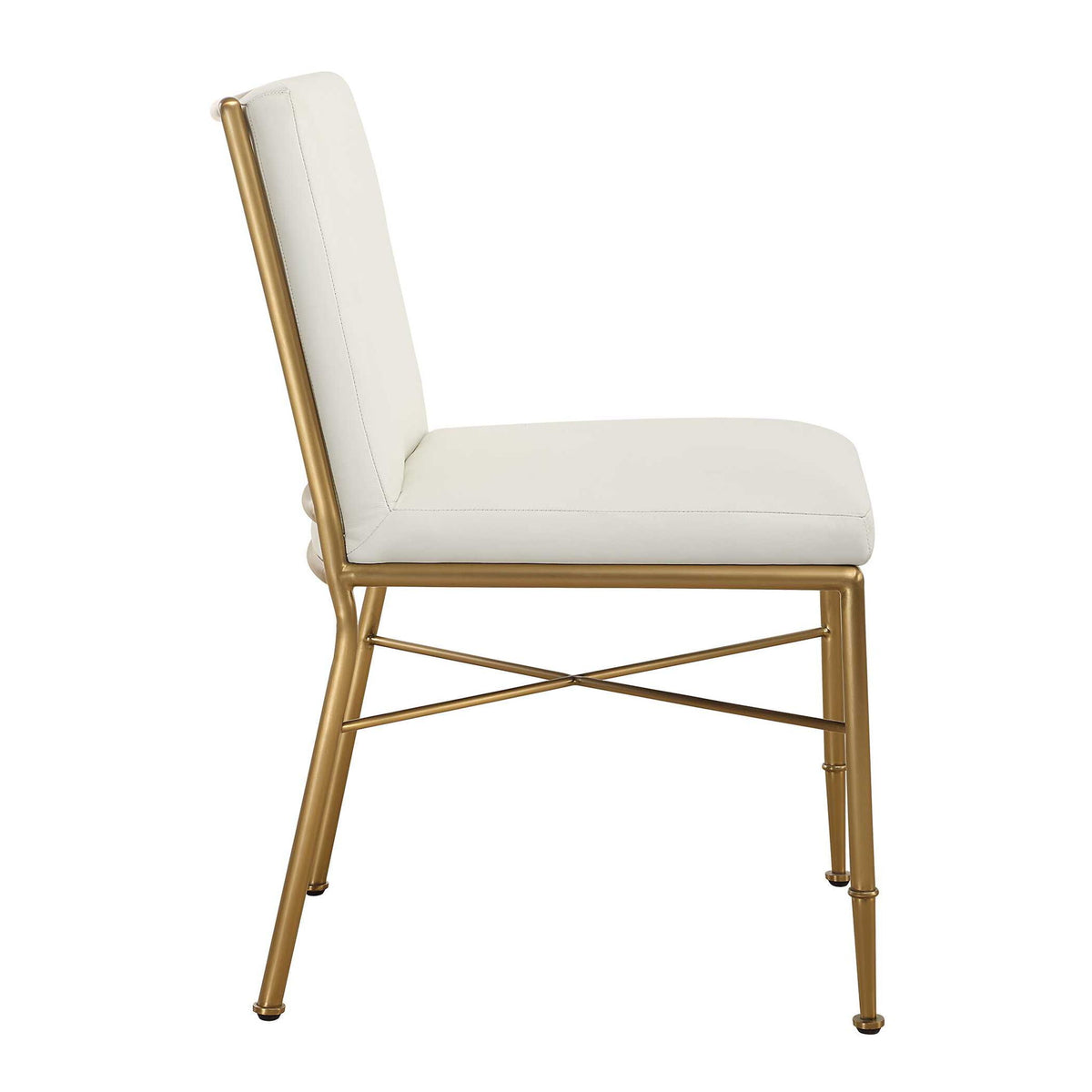 Fretwork - Dining Chair - White / Gold
