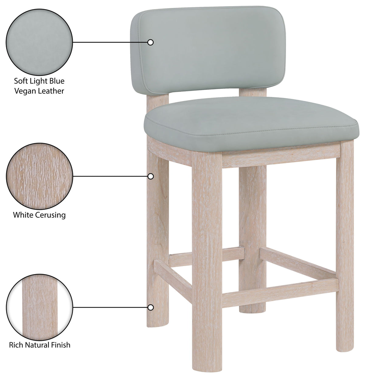 Paloma - Faux Leather Upholstered Counter Stool (Set of 2)