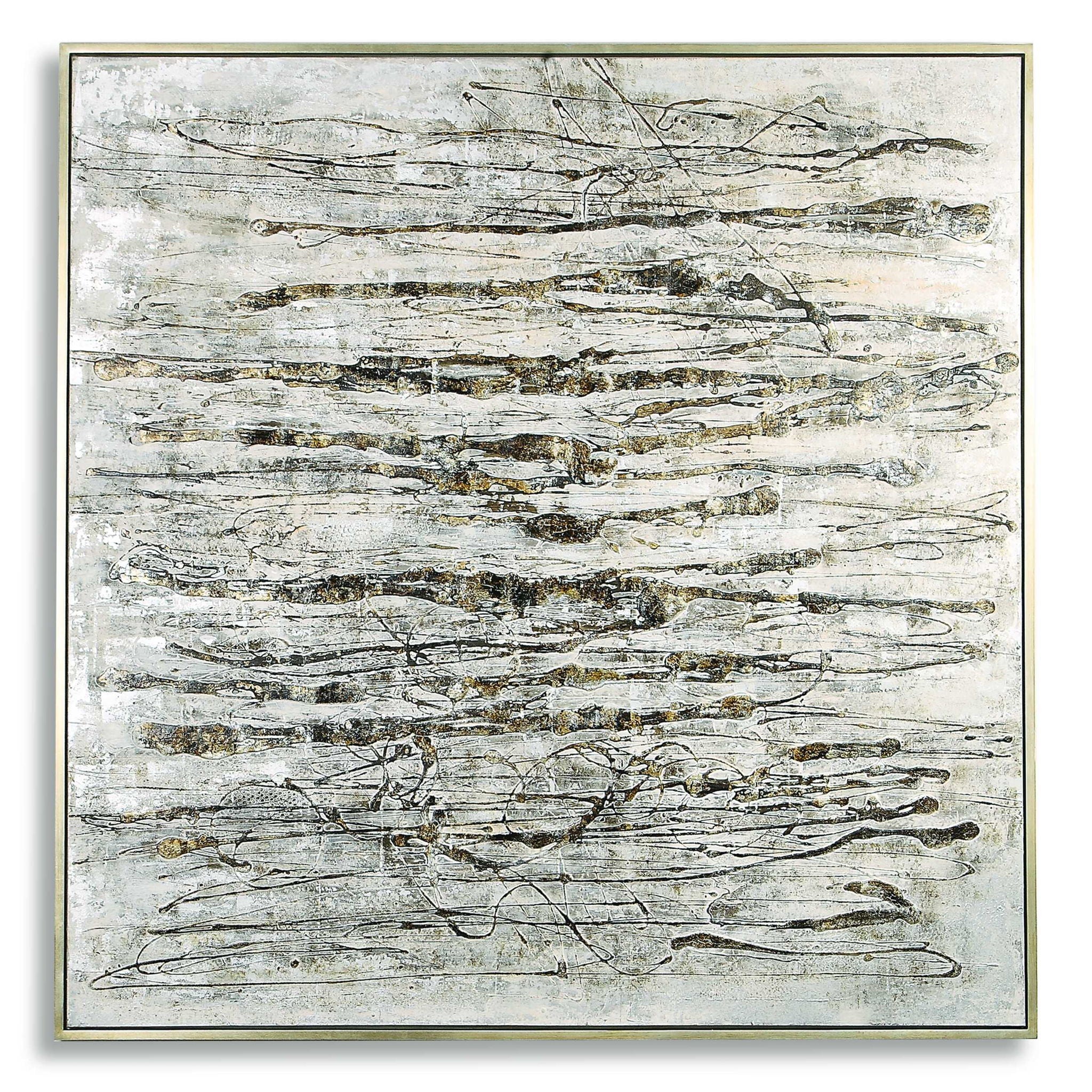 Scribbles - Hand Painted Canvas - Black / Brown / Gray