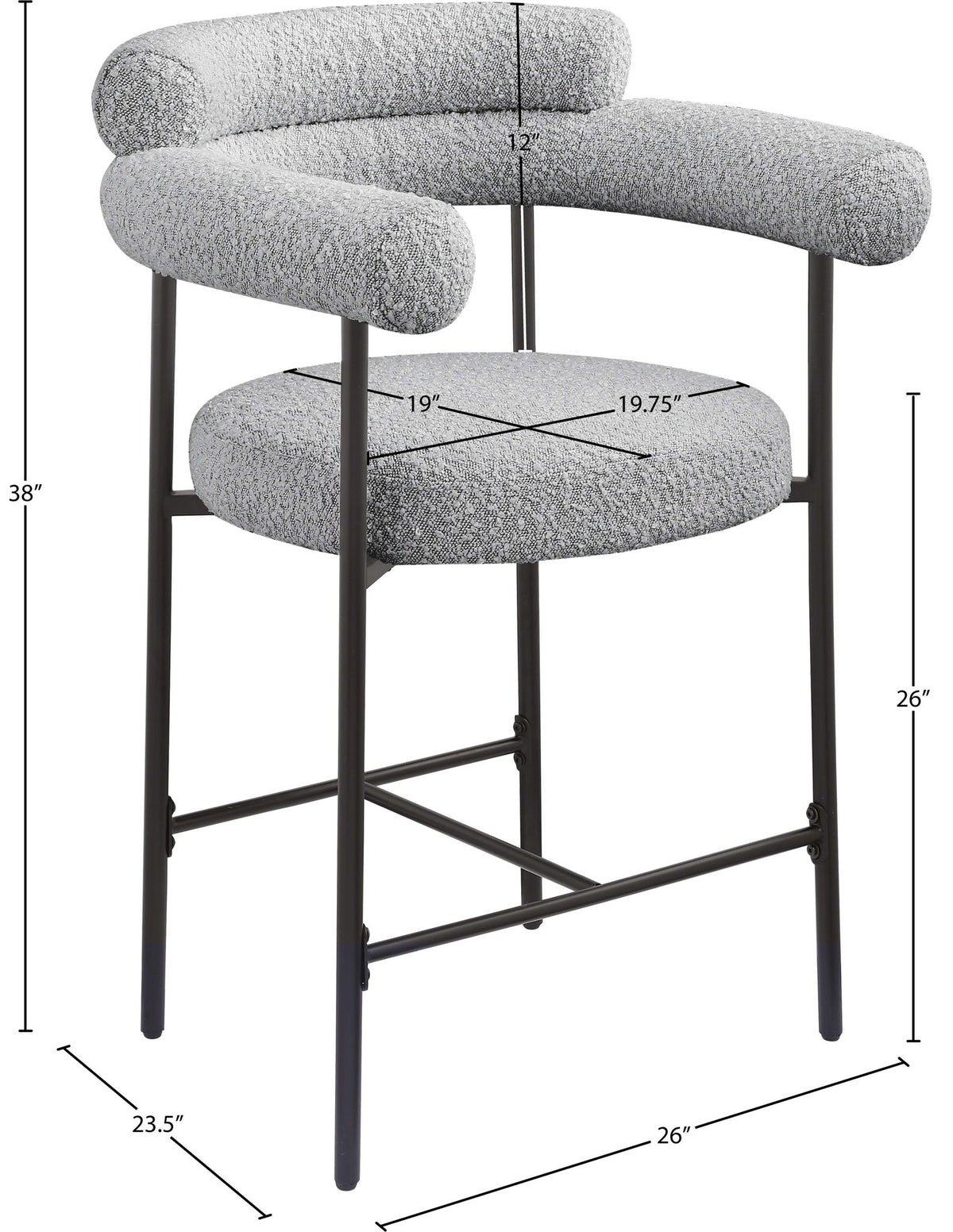 Blake - Counter Stool With Black Base (Set of 2)