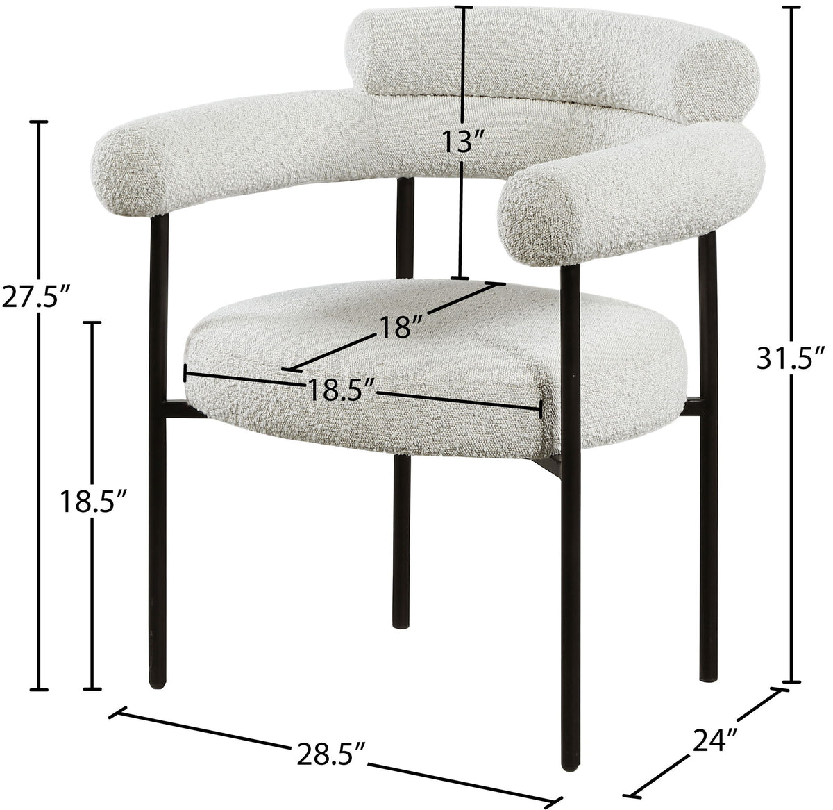 Blake - Dining Chair With Black Legs (Set of 2)