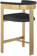 Romeo - Faux Leather Counter Stool With Gold Base (Set of 2)