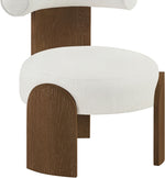 Calder - Linen Textured Fabric Upholstered Accent Chair - Painted Brown Base