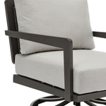 Avila - Outdoor 360-Swivel Rocker Chair With Woven Rattan Back Aluminum Frame And Cushions - Dark Bronze / Silver Ash