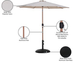 Fiji - Aluminum Patio Umbrella With Round Black And Teak Base