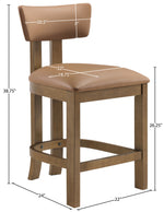 Lavrin - Vegan Leather Upholstered Counter Stool (Set of 2) - Walnut Base