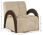 Neria - Chenille Fabric Upholstered Swivel Accent Chair - Painted Brown Base