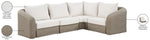 Seacrest - 123.25" Olefin Water Resistant Fabric And Wicker 4 Piece Outdoor Patio Modular Sectional