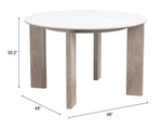 Oceanveil - Round Dining Table - White / Light Brown