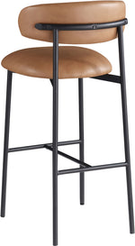 Lupita - Vegan Leather Upholstered Bar Stool With Matte Black Frame (Set of 2)