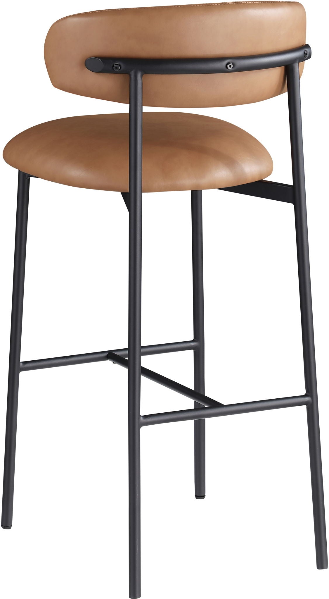 Lupita - Vegan Leather Upholstered Bar Stool With Matte Black Frame (Set of 2)