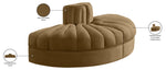 Rummi - Velvet Performance Fabric Upholstered 2 Piece  Rounded Modular Loveseat