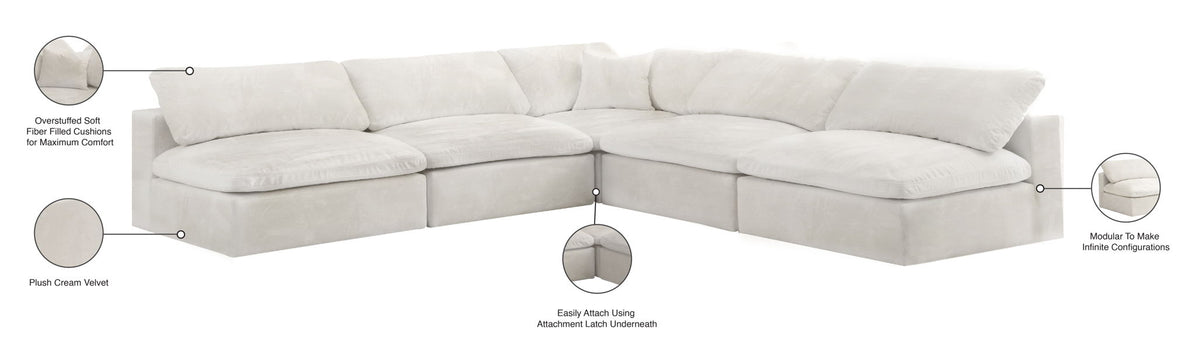 Cozy - 5 Piece Modular Corner Armless Sectional
