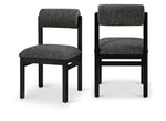 Roundhill - Fabric Dining Chair (Set of 2) - Black Frame