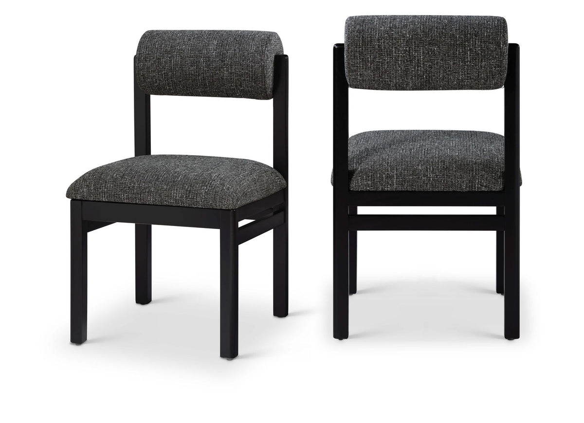 Roundhill - Fabric Dining Chair (Set of 2) - Black Frame