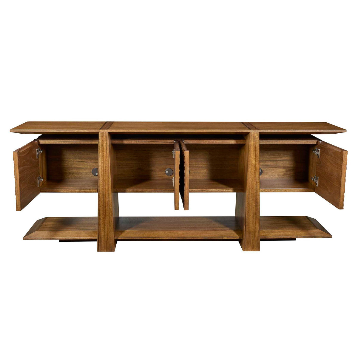 Hewned Joist - 4 Door Cabinet - Dark Brown