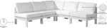 Nizuc - Outdoor Patio 5 Piece Modular Sectional With White Frame