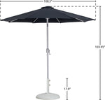 Fiji - Aluminum Patio Umbrella With Round White Base